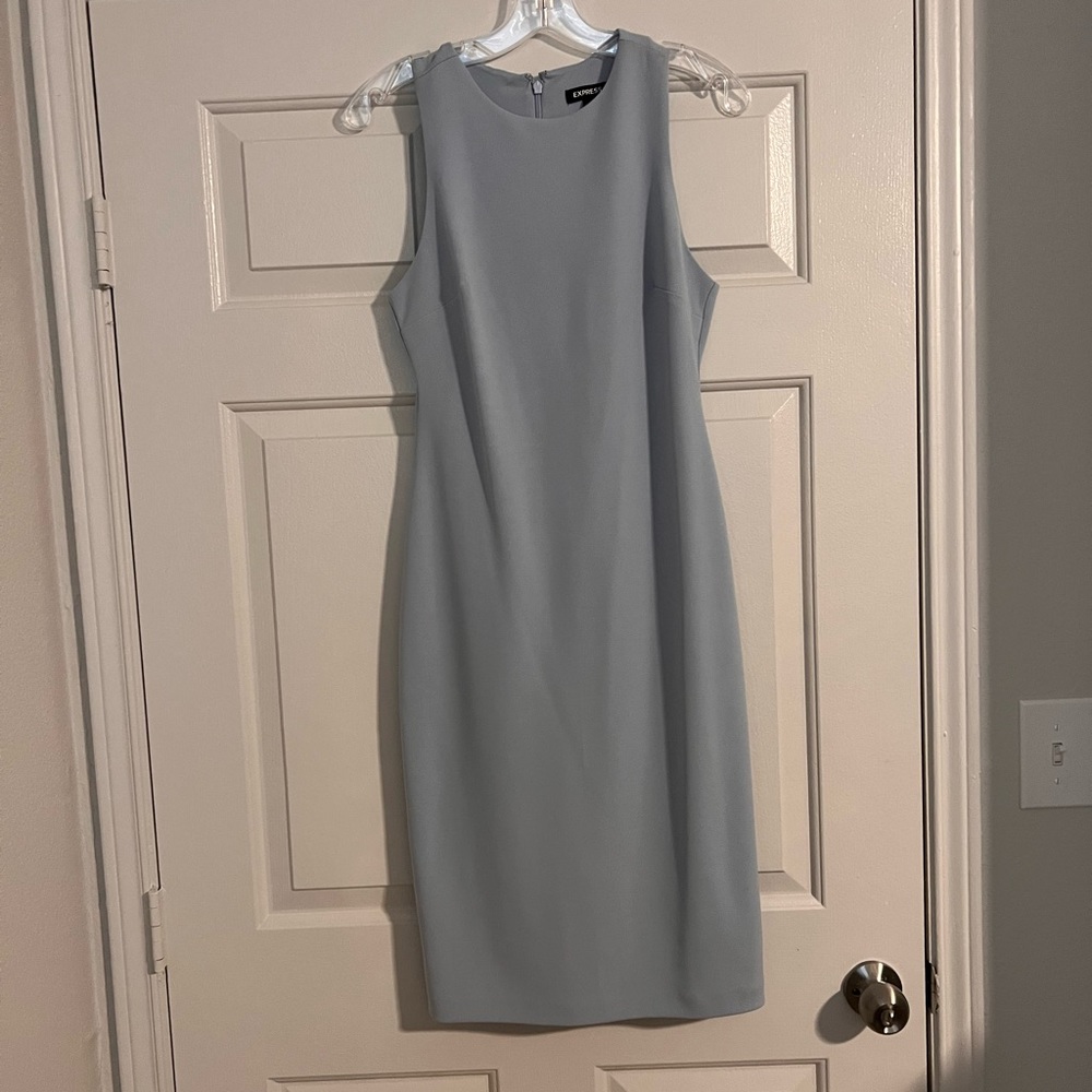 Express High Neck Racerback Dress in Light Blue